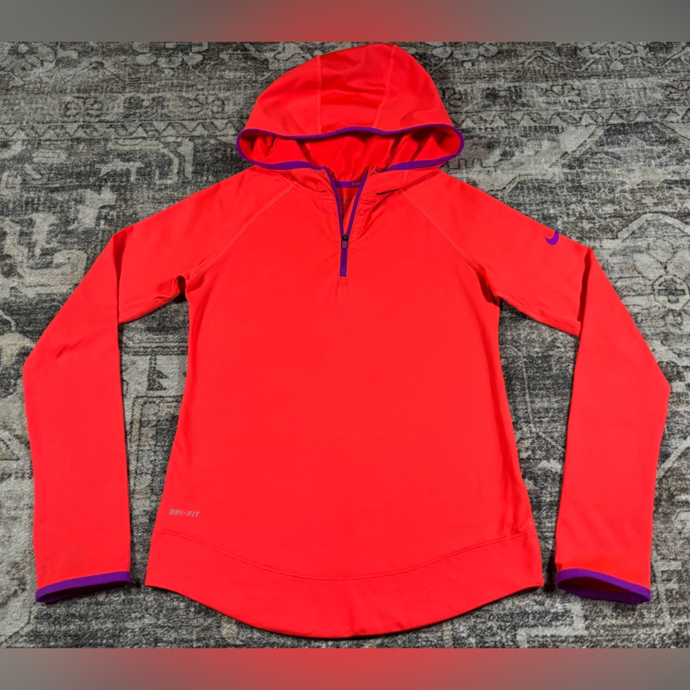 Nike Pro Compression LS 1/4 Zip Hoodie Pullover Girls Size Large